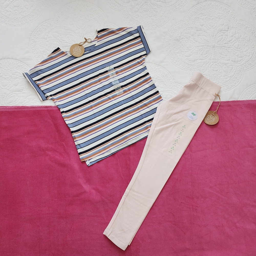 dip Kids Matching Set - Striped Multicolor and Pink